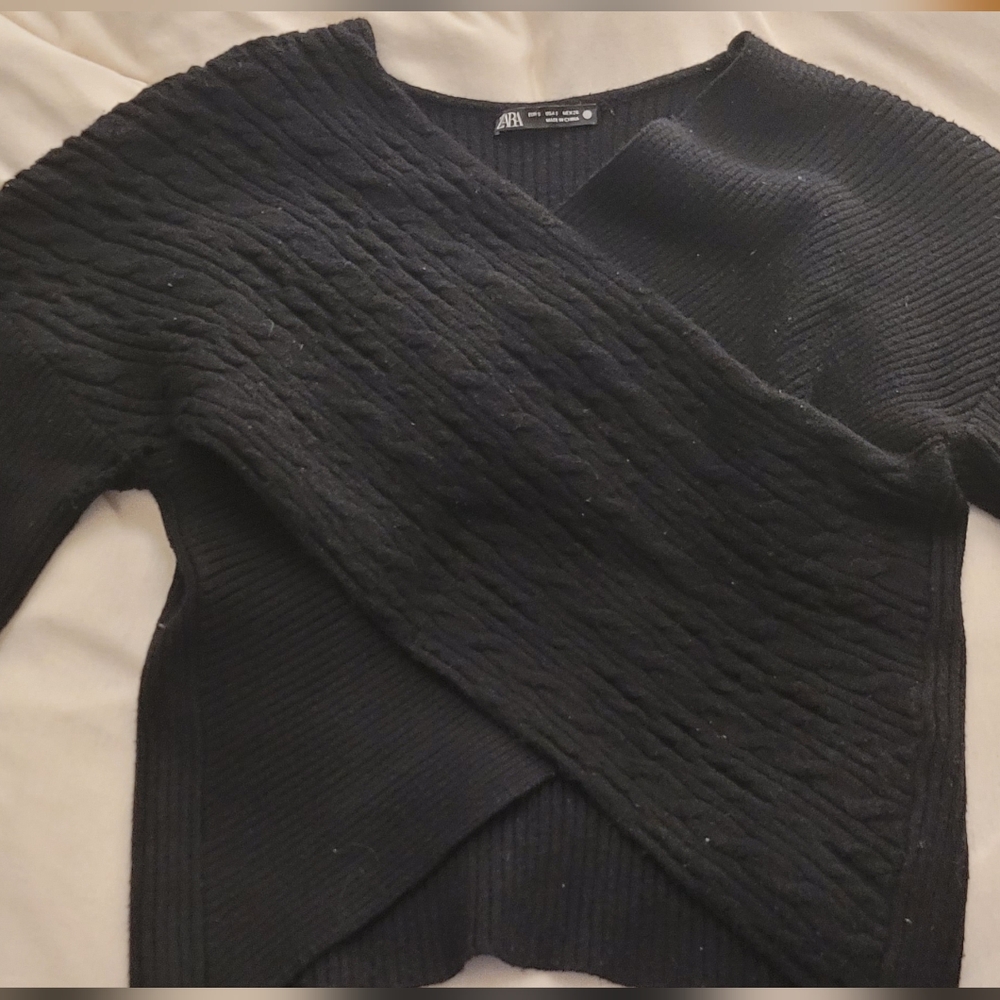 Zara Black Crop Sweater
